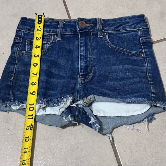 American Eagle Women Denim Super Stretch Hi-Rise Shortie Shorts size 4 - Picture 7 of 9
